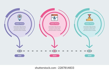 Plantilla de infografía de línea de tiempo con iconos