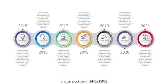 timeline Infographic template with icons options or steps . circle infographic . business infographic for process diagram, presentations, workflow layout, banner, flow chart, info graph.