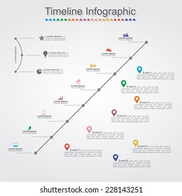 Timeline Infographic template with icons. Vector illustration.