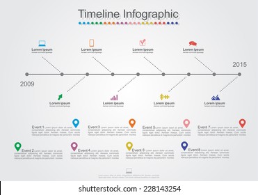 Timeline Infographic template with icons. Vector illustration.