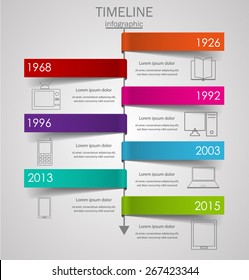  Timeline Infographic  template with icons. Vector eps10.