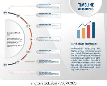 Timeline infographic template in modren style.Blue grey color tone illustration. Vector eps10.