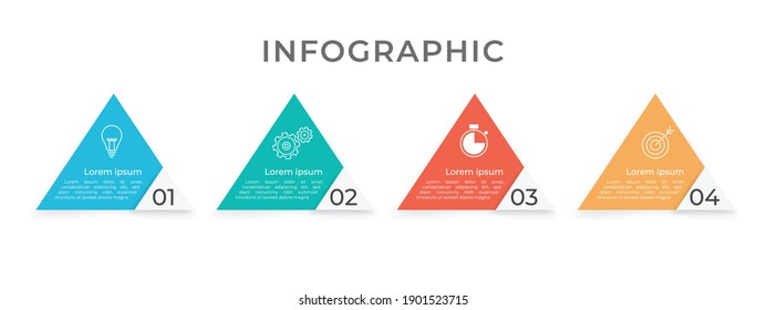 Timeline infographic template with numbers 4 options.