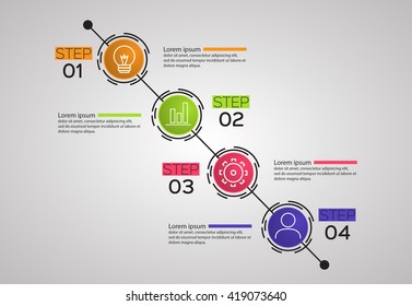 timeline infographic template for presentation with icons and design elements. 