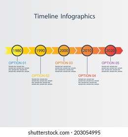 Timeline Infographic template with text.