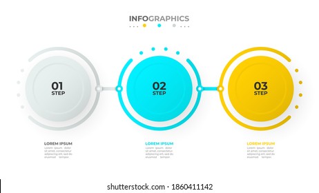 Timeline infographic template vector design with circles and numbers. Business concept with 3 options or steps.