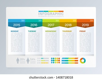 Timeline Infographic Template Vector for Diagrams, Graphs, Web Design.