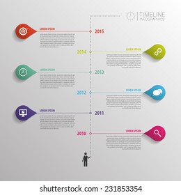 Timeline infographic template. Vector with icons 