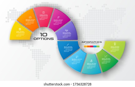 Timeline infographic template,Business concept with 10 options,Vector illustration.