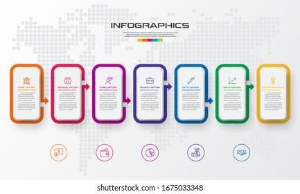 Timeline infographic template,Business concept with 7 options,Vector illustration.