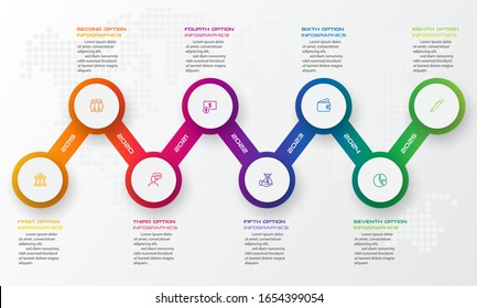 Timeline infographic template,Business concept with 8 options,Vector illustration.