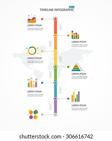 Timeline Infographic with text and diagrams. Vector illustration