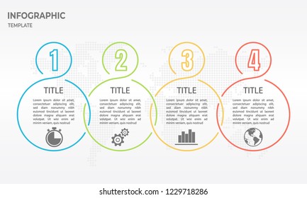 Timeline infographic thin line design, Circle 4 options.