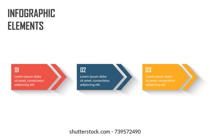 Timeline infographic for using in workflow or process presentation. 3 step process
