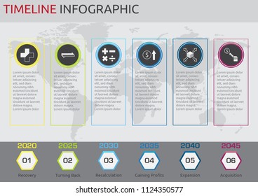 Timeline Infographic vector of business future plan in 6 step/section per period from Timeline 6S series MK III