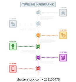 Timeline Infographic. Vector CV, resume, business presentation, project workflow design template.