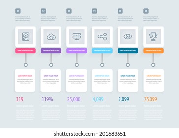 Infografik zur Zeitlinie. Vectordesign-Vorlage eps10.