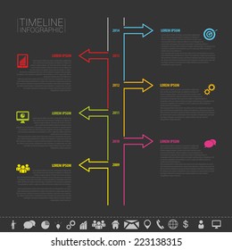 Timeline Infographic. Vector design template with icons