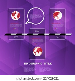 Infografía de la línea de tiempo. Plantilla de diseño de vectores.