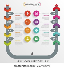 Timeline Infographic, Vector design template