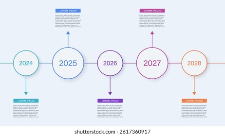Timeline Infographic Vector Design Template. Infographic with Round Elements for Your Data