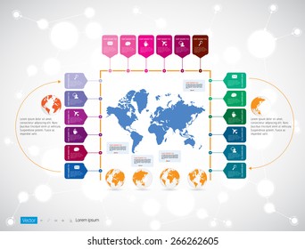Timeline Infographic, Vector design template