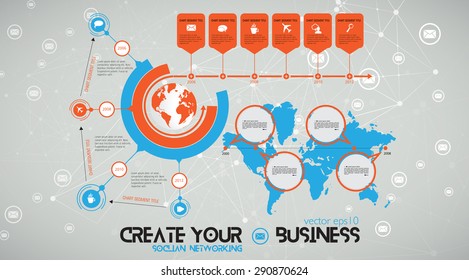 Timeline Infographic, Vector design template