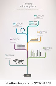 Timeline Infographic. Vector design template.
