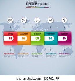 Timeline infographic vector design template. Can be used for workflow processes, banner, diagram, number options, data visualization, time line, work plan, web design.