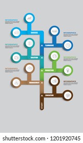 Timeline Infographic vector template flat inspirational colors