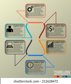 Timeline Infographic, Vector Template Illustration