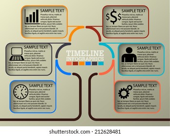 Timeline Infographic, Vector Template Illustration