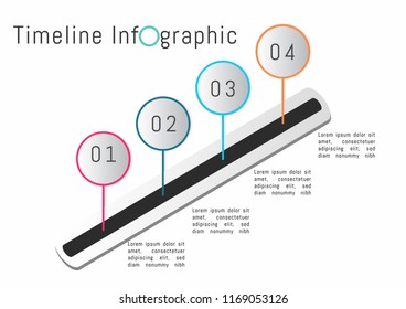 Timeline Infographic vector template.Workflow ,flowchart and diagram concept can also be used.