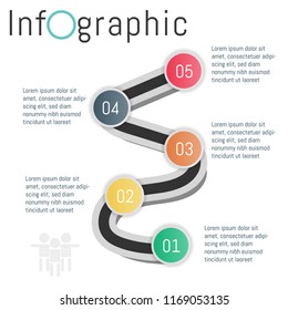Timeline Infographic vector template.Workflow ,flowchart and diagram concept can also be used.