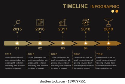 Timeline infographic vector, Yearly working process diagram witn business icon in EPS10 vector(divided into layers in file).