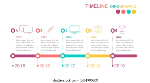 Timeline infographic vector, Yearly working process diagram with business icon in EPS10 vector. (divided into layers in file)