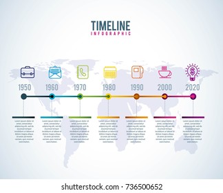 timeline infographic world business progress years diagram
