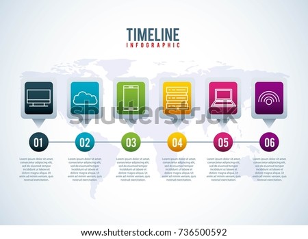 timeline infographic world conection storage system information tecgnology