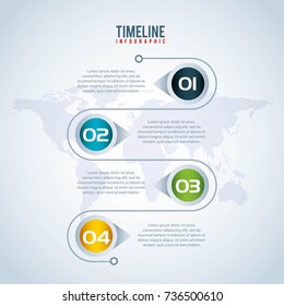 timeline infographic world pointer map presentation