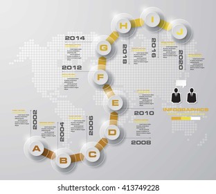 Timeline infographic10 steps vector design template. Can be used for workflow processes, banner, diagram, number options, timeline, work plan, web design. EPS10.