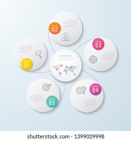Timeline infographic.Business data visualization. Vector infographics timeline design. Diagram with 5 steps. Processes or options.can use for workflow layout, web design, diagram, annual report.