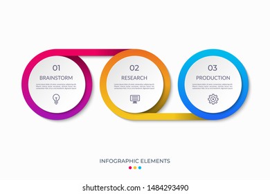 Timeline infographics with 3 options. Can be used for web, diagram, chart, info graph, business process. Vector banner