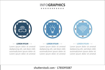 infografías de línea de tiempo con 3 opciones o 3 pasos. Plantilla de vectores. Se puede utilizar para el diagrama de procesos, presentaciones, diseño de flujo de trabajo, banner, diagrama de flujo, gráfico de información.