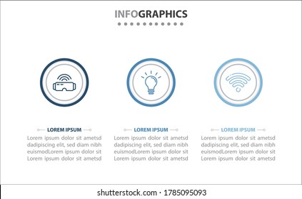 infografías de línea de tiempo con 3 opciones o 3 pasos. Plantilla de vectores. Se puede utilizar para el diagrama de procesos, presentaciones, diseño de flujo de trabajo, banner, diagrama de flujo, gráfico de información.