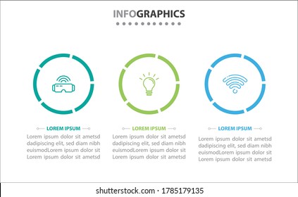 infografías de línea de tiempo con 3 opciones o 3 pasos. Plantilla de vectores. Se puede utilizar para el diagrama de procesos, presentaciones, diseño de flujo de trabajo, banner, diagrama de flujo, gráfico de información.