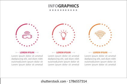 infografías de línea de tiempo con 3 opciones o 3 pasos. Plantilla de vectores. Se puede utilizar para el diagrama de procesos, presentaciones, diseño de flujo de trabajo, banner, diagrama de flujo, gráfico de información.