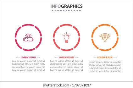 infografías de línea de tiempo con 3 opciones o 3 pasos. Plantilla de vectores. Se puede utilizar para el diagrama de procesos, presentaciones, diseño de flujo de trabajo, banner, diagrama de flujo, gráfico de información.