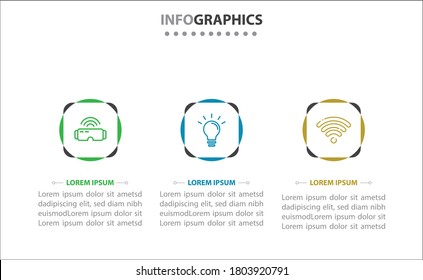 infografías de línea de tiempo con 3 opciones o 3 pasos. Plantilla de vectores. Se puede utilizar para el diagrama de procesos, presentaciones, diseño de flujo de trabajo, banner, diagrama de flujo, gráfico de información.