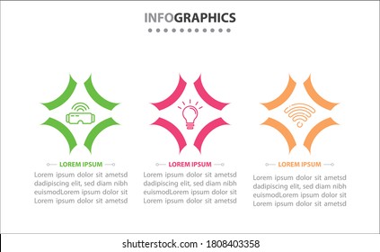 infografías de línea de tiempo con 3 opciones o 3 pasos. Plantilla de vectores. Se puede utilizar para el diagrama de procesos, presentaciones, diseño de flujo de trabajo, banner, diagrama de flujo, gráfico de información.