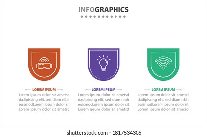 infografías de línea de tiempo con 3 opciones o 3 pasos. Plantilla de vectores. Se puede utilizar para el diagrama de procesos, presentaciones, diseño de flujo de trabajo, banner, diagrama de flujo, gráfico de información.